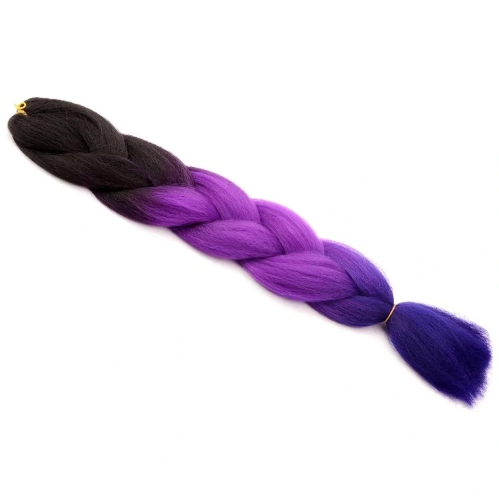 5 packs of Black Purple blue ombré braiding hair - Picture 6 of 7